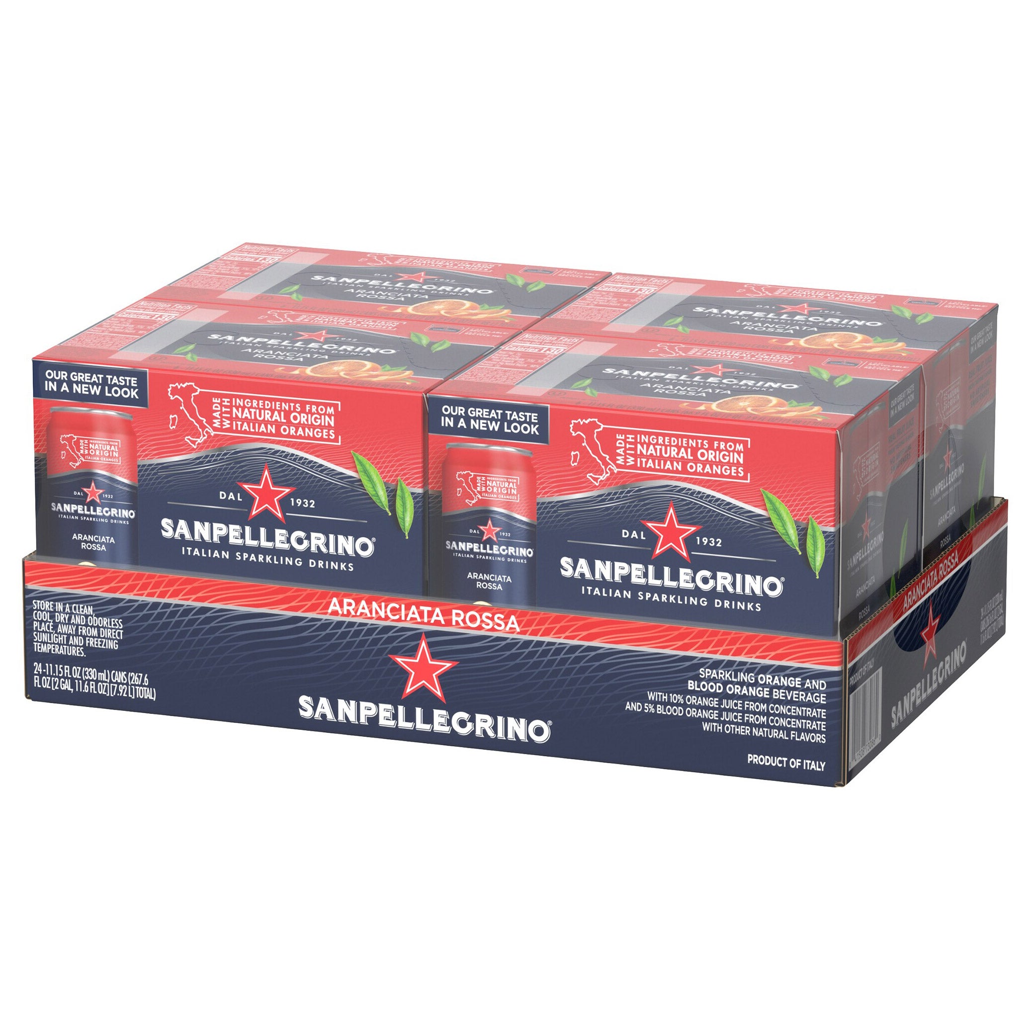 San Pellegrino Italian Sparkling Drink, Aranciata Rossa, 11.15 fl oz, 24-count
