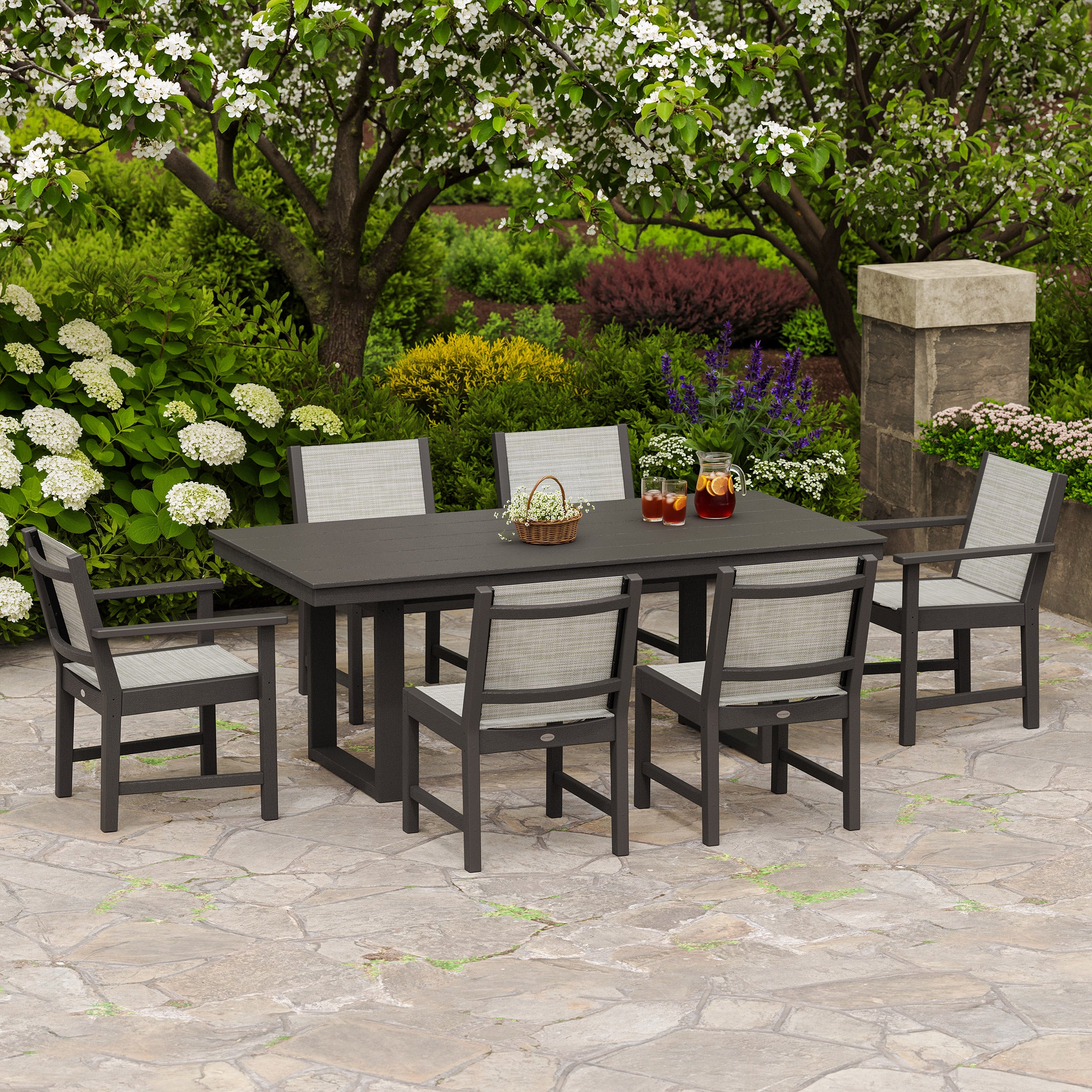 メゾンドファミーユ　グリンゴチェスター　ダイニングチェア　ヴィンテージグレー② POLYWOOD Camden 7-piece Outdoor Patio Dining Set | Costco