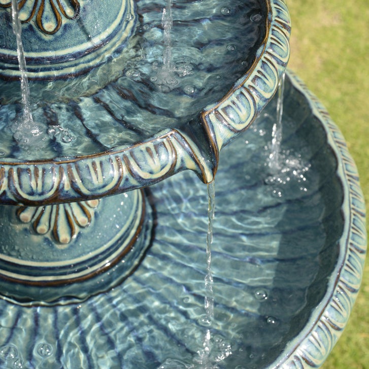 Fontaine en céramique à 3 niveaux - Beauté bleue sereine | Costco