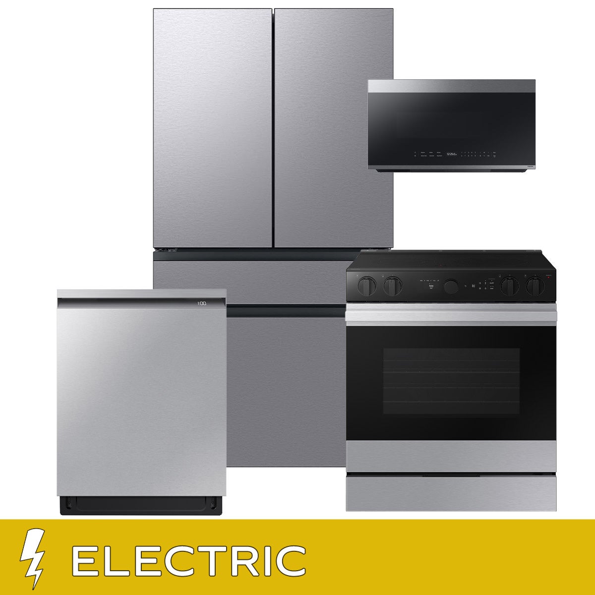 Samsung 4-piece ELECTRIC Kitchen Package with French Door Counter Depth Refrigerator