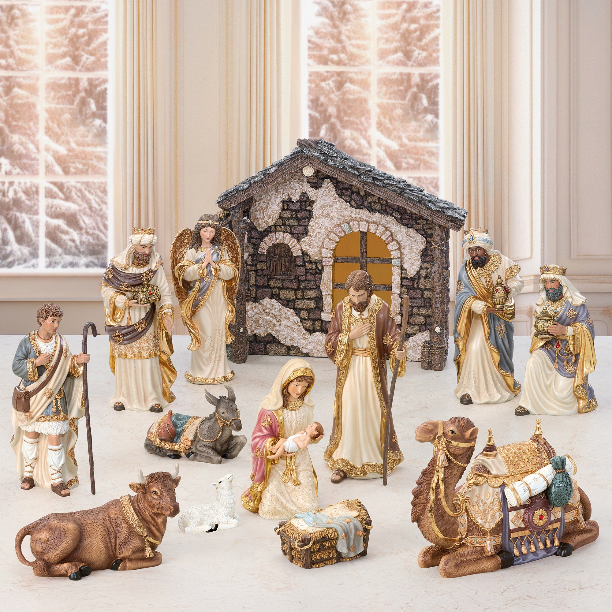 キリスト　KIRKLAND NATIVITY 14-PIECE SET Kirkland Signature Nativity Set, 14-piece | Costco