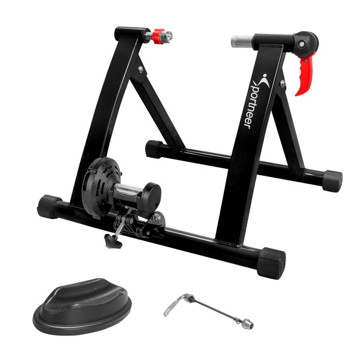 bicycle trainer stationary bike cycle stand Vevor Magnetic Indoor Cycling Stand for 26"-29" Wheels New With a max load of 135kg/ 298lbs Bike Trainer - Convert Mountain,