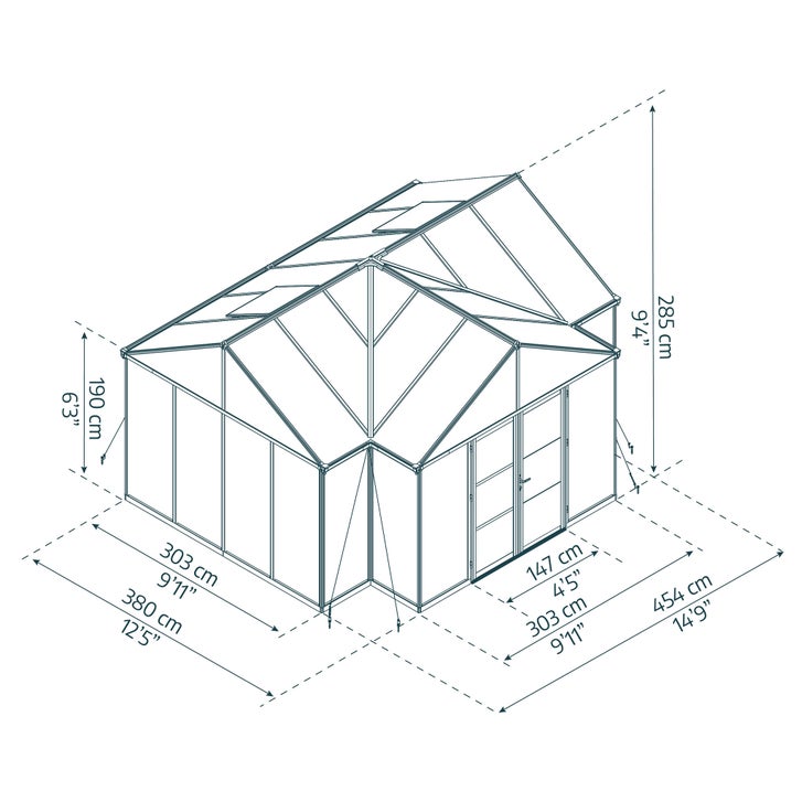 Palram Canopia Triomphe Chalet 12' x 15' Greenhouse and Solarium w