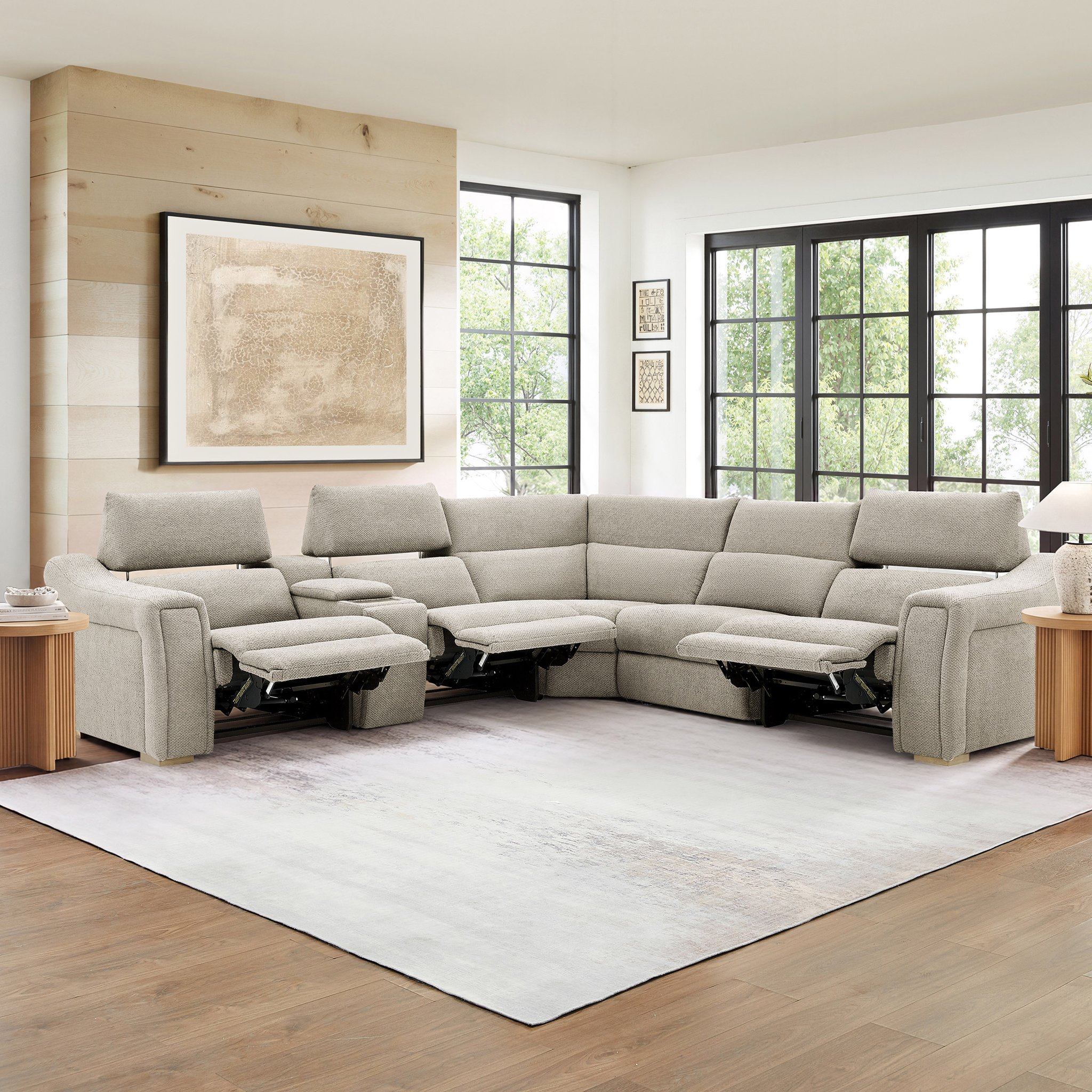Palisade Fabric Power Reclining Sectional with Power Lift Headrests