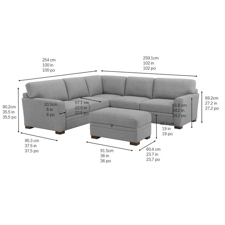 Thomasville Langdon Fabric Sectional with Storage Ottoman | Costco