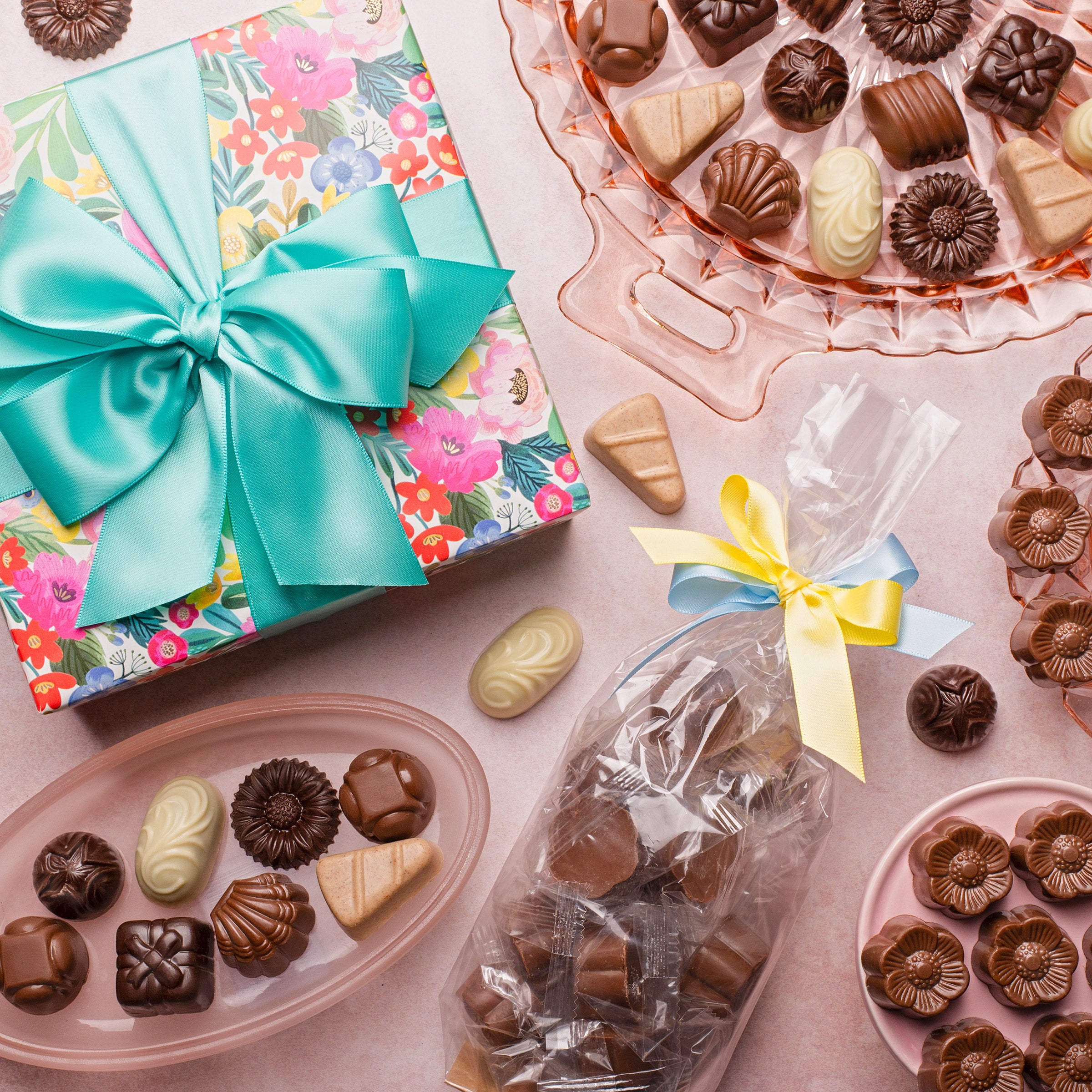 Jelina Chocolatier Spring Assorted Chocolates Gift Bundle, 52