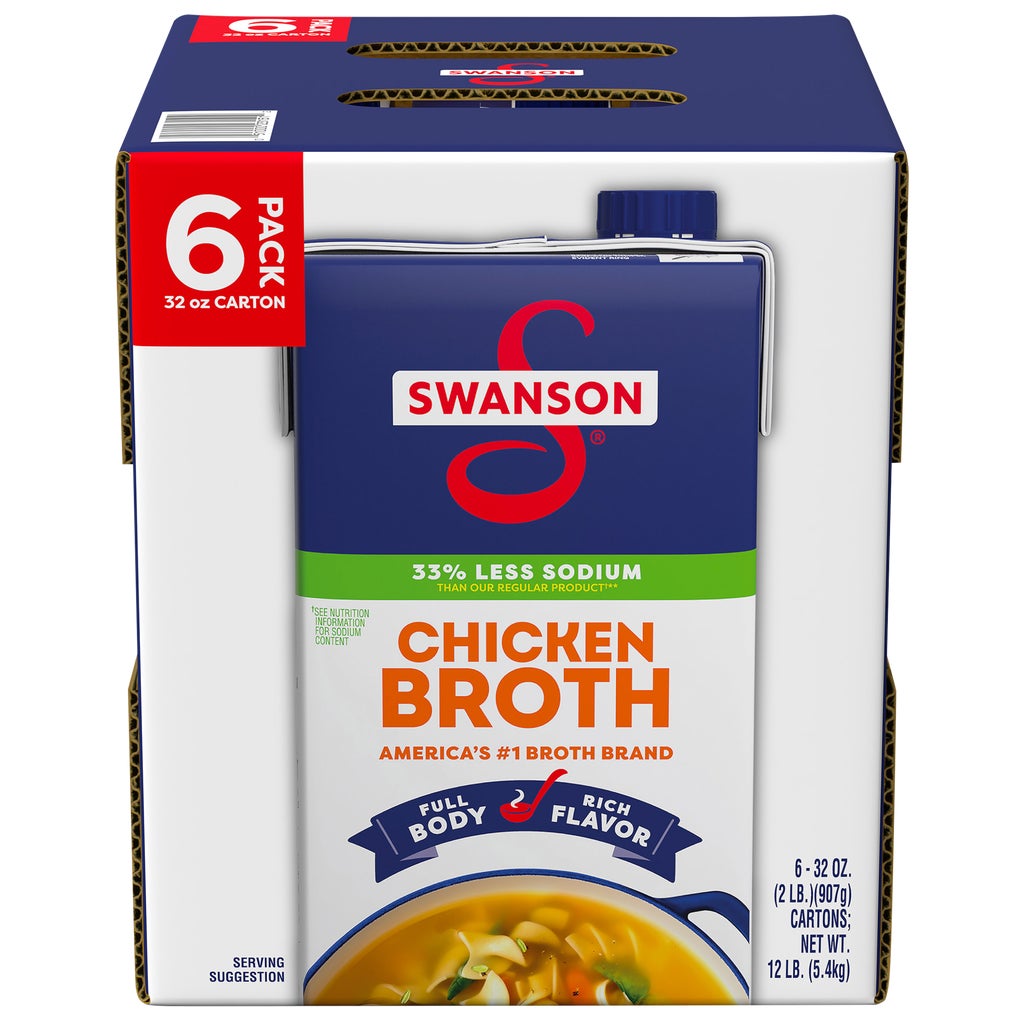 **Swanson** Chicken Broth, 32 oz, 6 ct