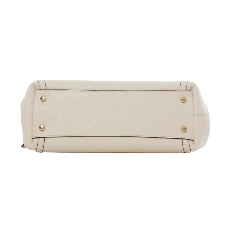 Coach Leather Turnlock Edie Shoulder Bag, Chalk | Costco
