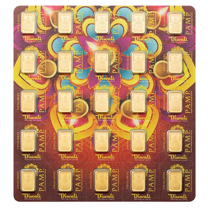 25 Gram PAMP Suisse Diwali Lakshmi Multigram Gold Bar (New in