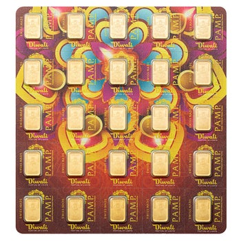 RAJAS イオンゴールド シート5箱　　 ＆リンパジェル1箱 25 Gram PAMP Suisse Diwali Lakshmi Multigram Gold Bar (New in