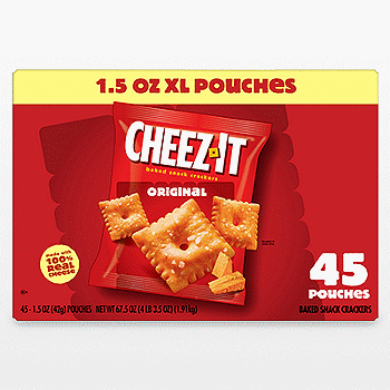 Cheez-It Crackers, Cheddar, 1.5 oz, 45-Count