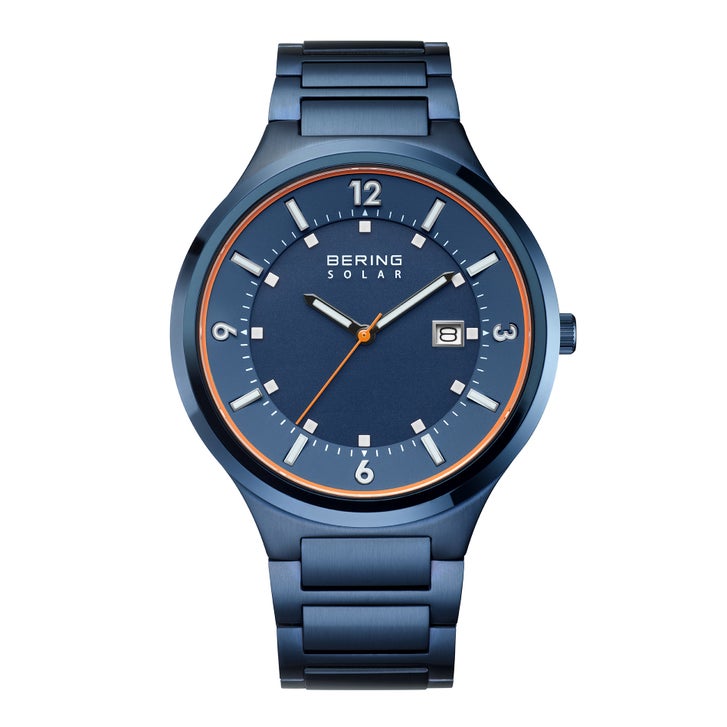 BERING SOLAR 腕時計 Bering Solar Blue Stainless Steel Men's Watch, 42mm | Costco