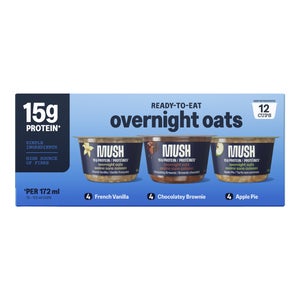 MUSH 15 g Protein Ready-To-Eat Overnight Oats, 12 x 172 mL