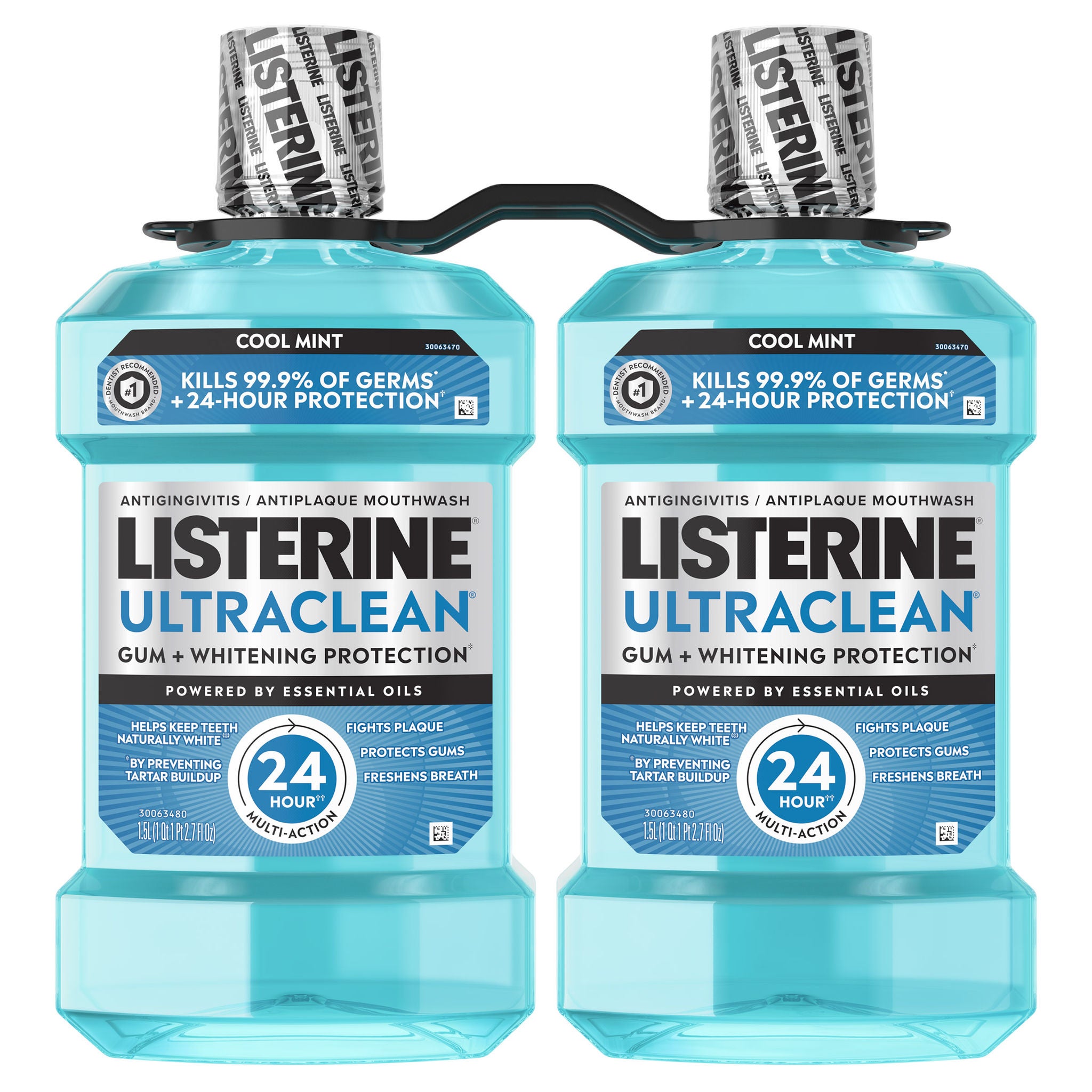 Listerine UltraClean Coolmint Mouthwash, 1.5 Liter, 2-count