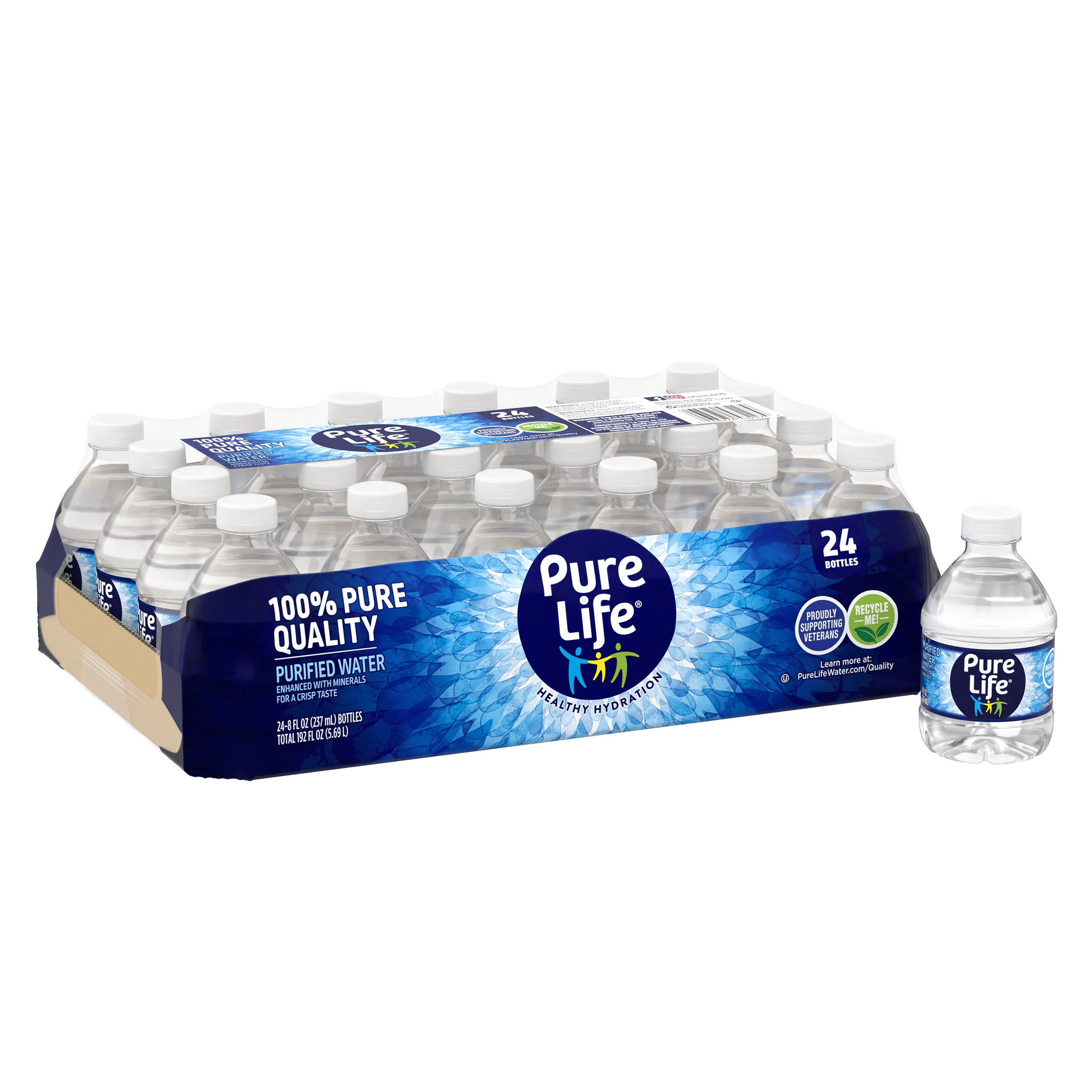 Pure Life Purified Water, 8 fl oz, 24-count | Costco