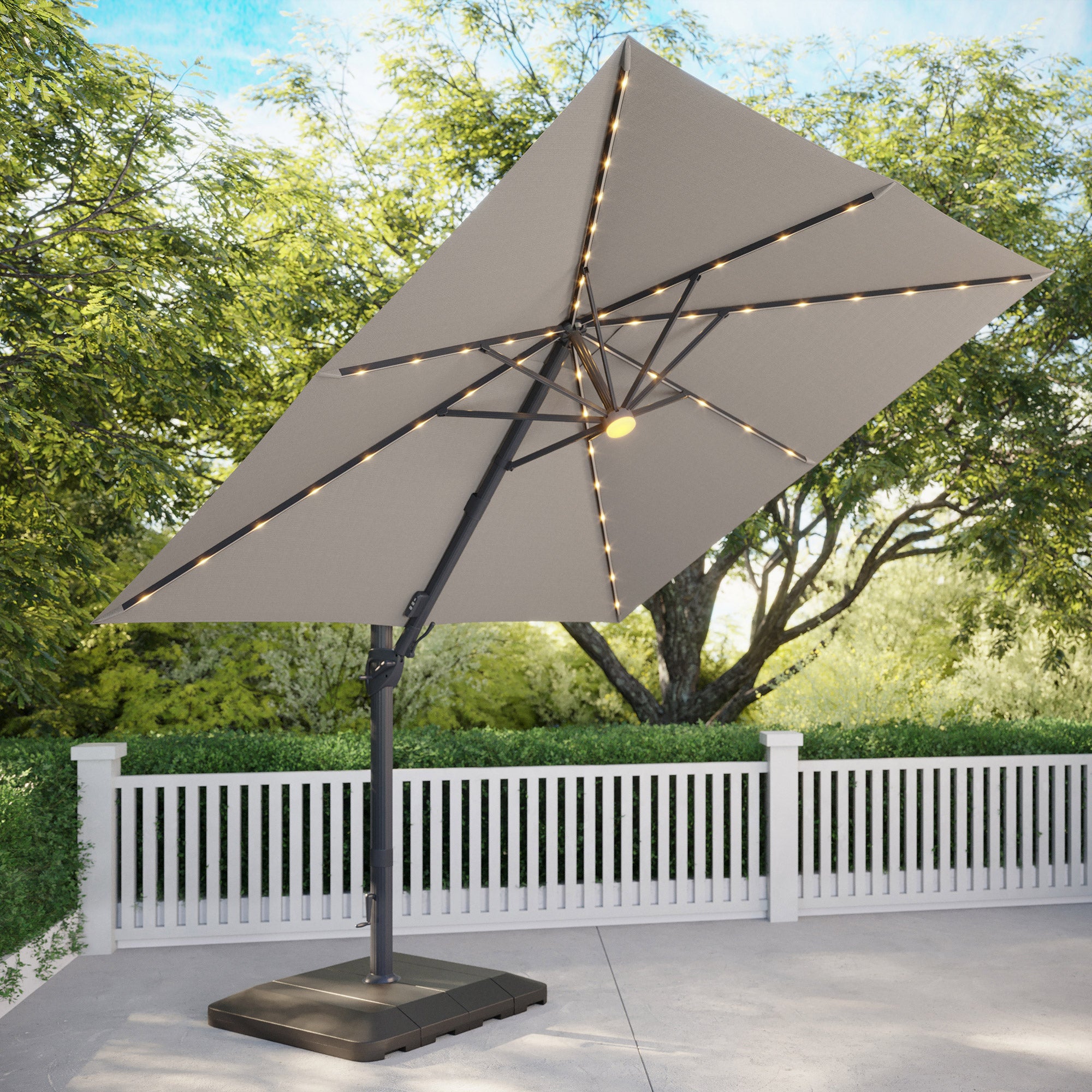 cantilever patio umbrellas with lights MEVBC 10 X 13 FT Outdoor Umbrella LED The canopy has 32 pre Cantilever Umbrellas | San Diego,