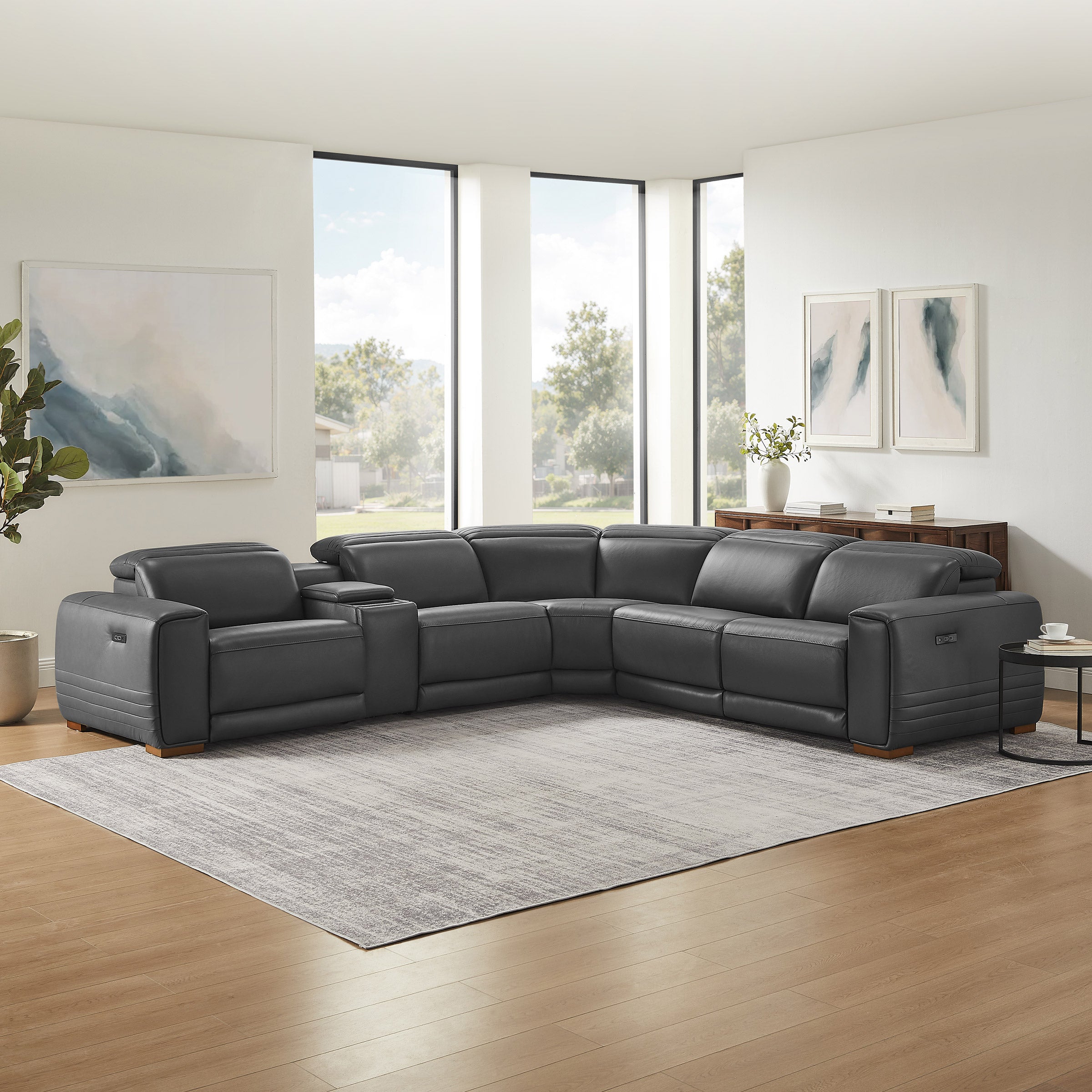 Karson Leather Power CloudZero Reclining Sectional with Power