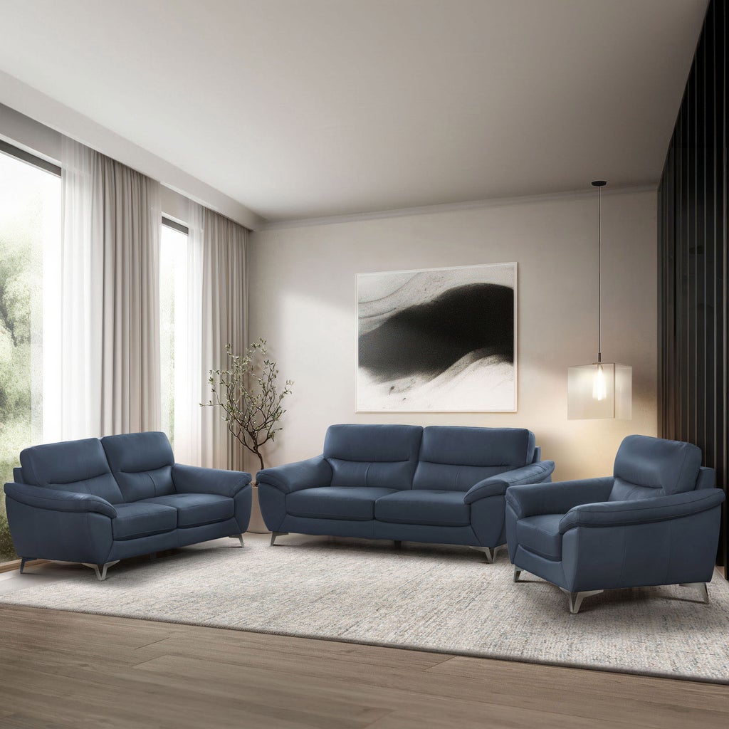 Cadence Top Grain Leather Collection, Blue | Costco
