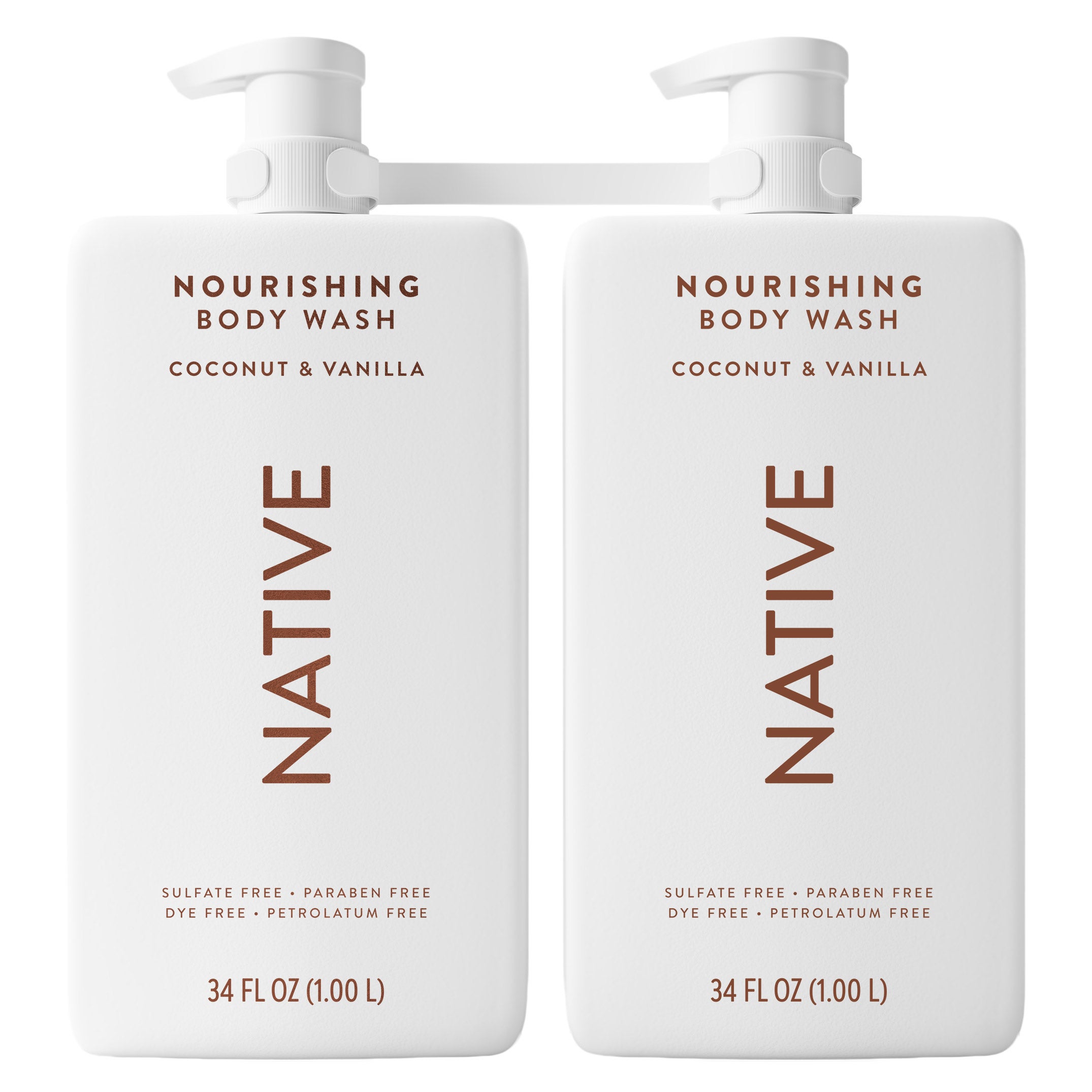 Native Body Wash Coconut & Vanilla, 34 fl oz, 2-pack