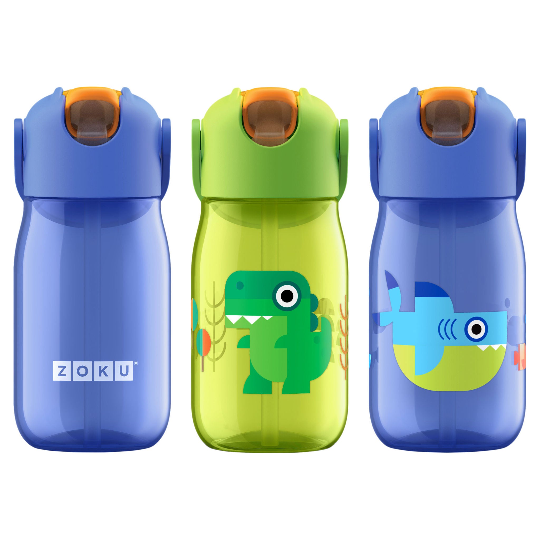 Zoku Kids Flip Straw Bottles, 3-piece Set | Costco
