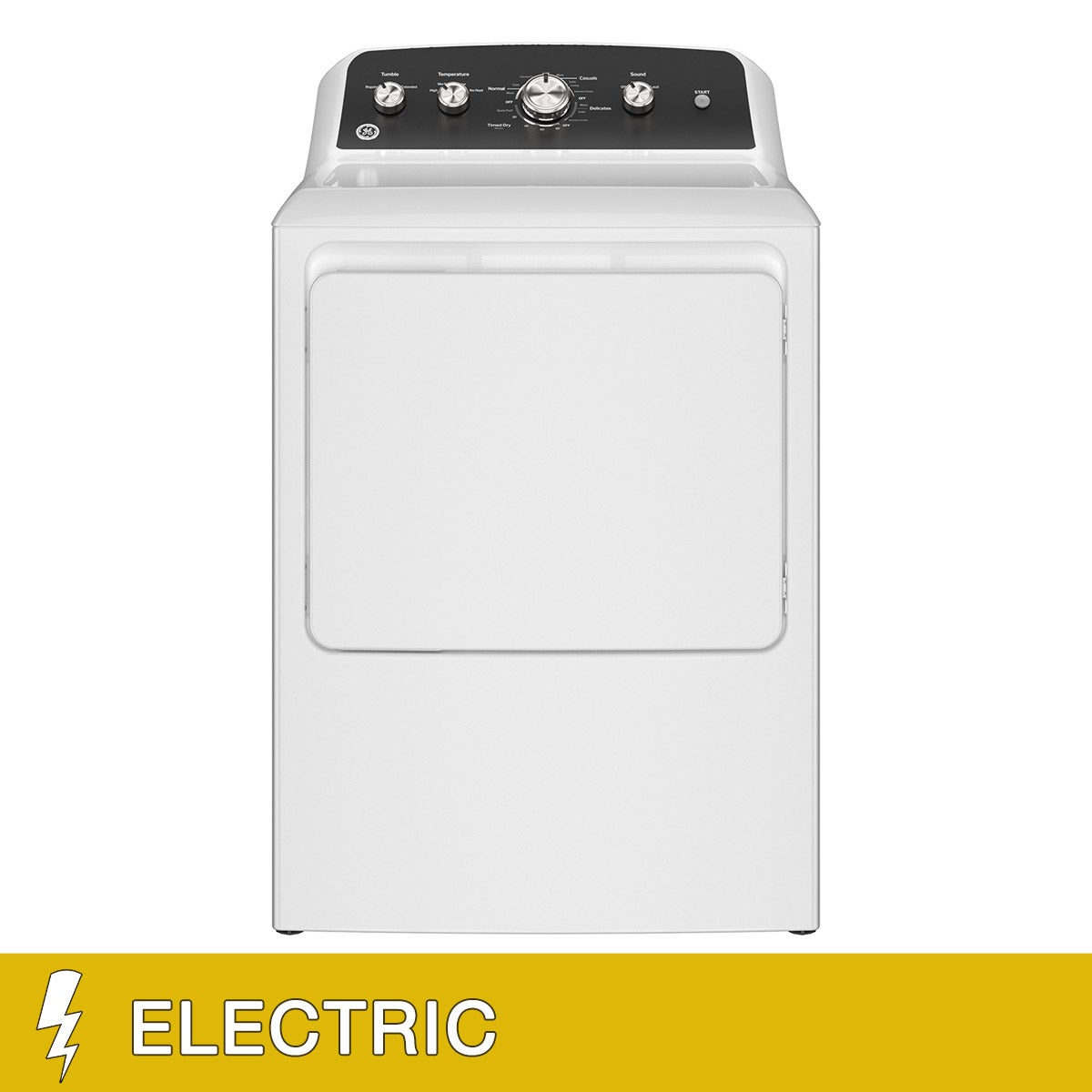 GE 7.2 cu. ft. ELECTRIC Dryer with Auto Dry, Reversible Door, Flexible Installation