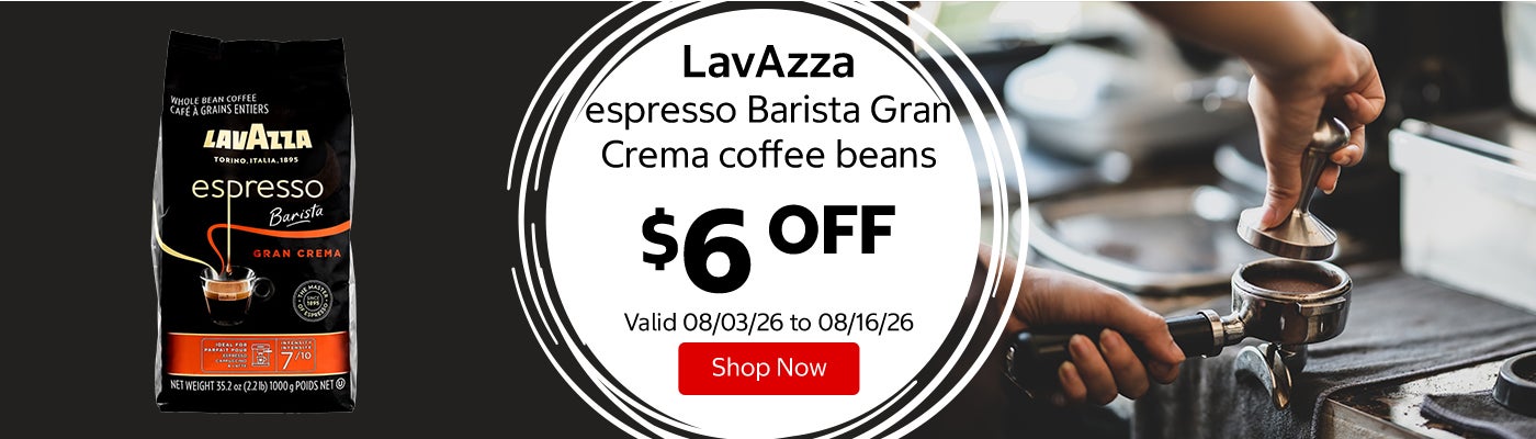 LavAzza espresso Barista Gran Crema coffee beans $6 OFF Valid 08/03/26 to 08/16/26 Shop Now 