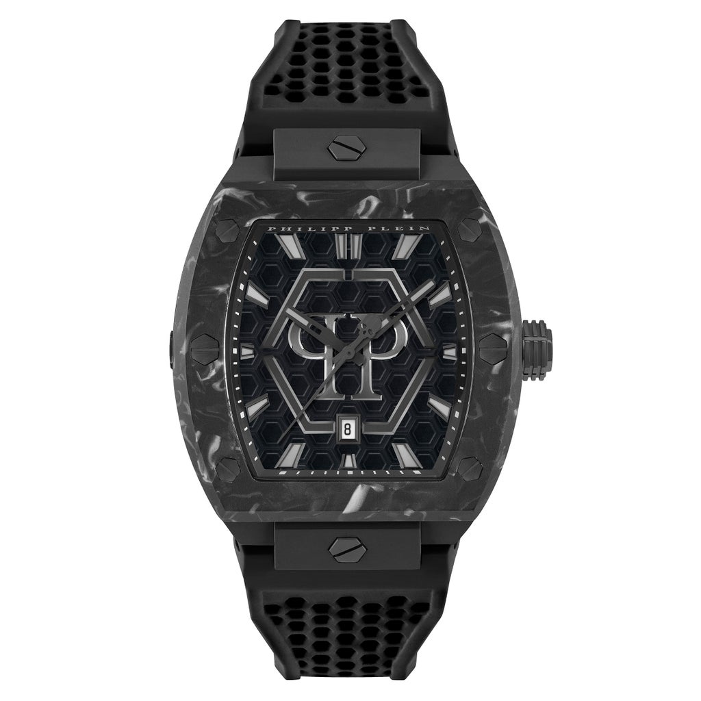Philipp Plein Hexagon Phantom Stainless Steel and Black Dial Quartz Men ...