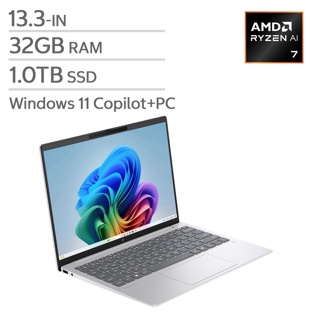HP Omnibook 7 Aero 13.3-in. Copilot+ PC Laptop, AMD Ryzen AI 7 350
