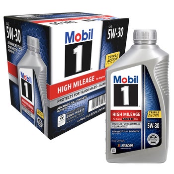 Mobil 1 High Mileage Full Synthetic Motor Oil 5W-30, 1-Quart/6