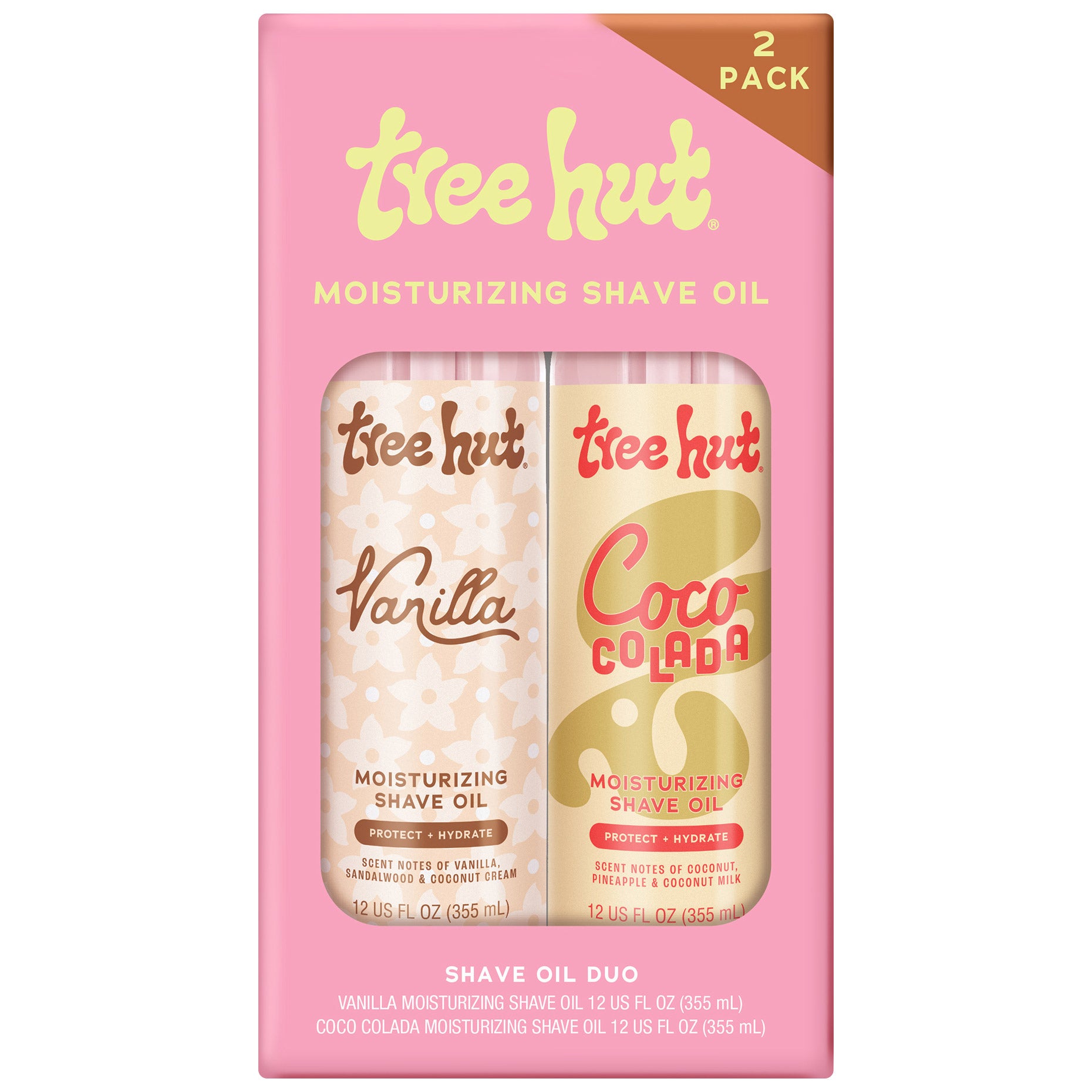 Tree Hut Moisturizing Shave Oil, Vanilla and Coco Colada, 12 fl oz, 2-pack