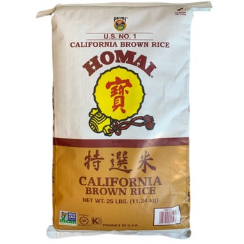 Homai California Brown Rice, 25 lbs