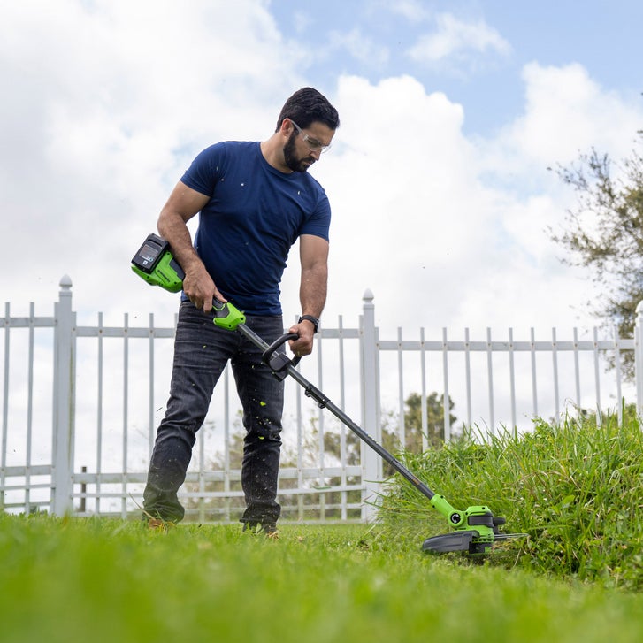 GREEN BROTHERS 2セット Greenworks 2x24V Mower, Trimmer, Blower Combo Kit with (4) 4ah