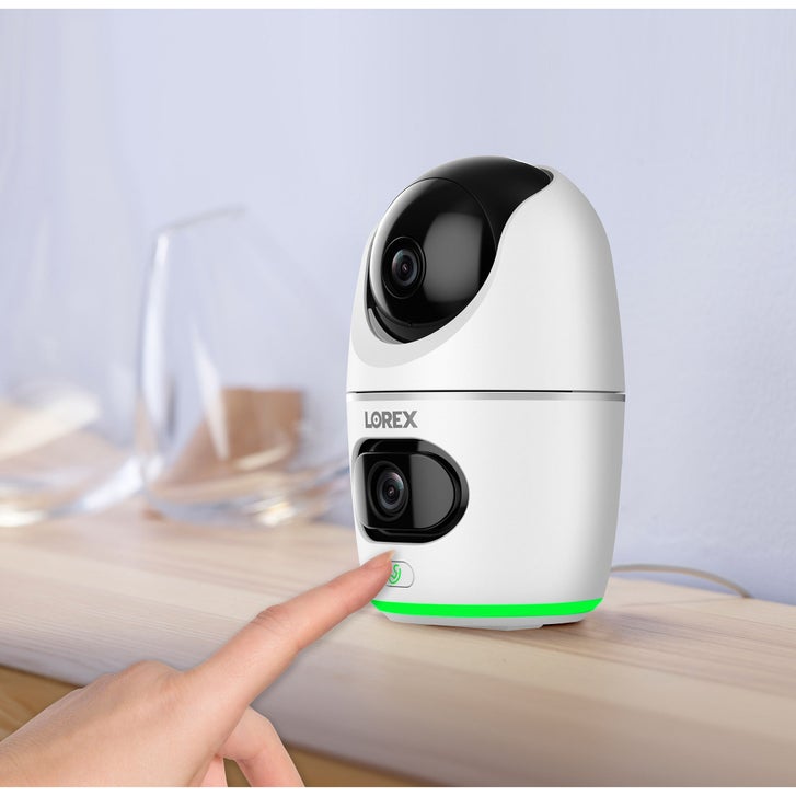 Lorex 2K Dual Lens Indoor Pan-tilt Wi-Fi Security Camera, 2-pack