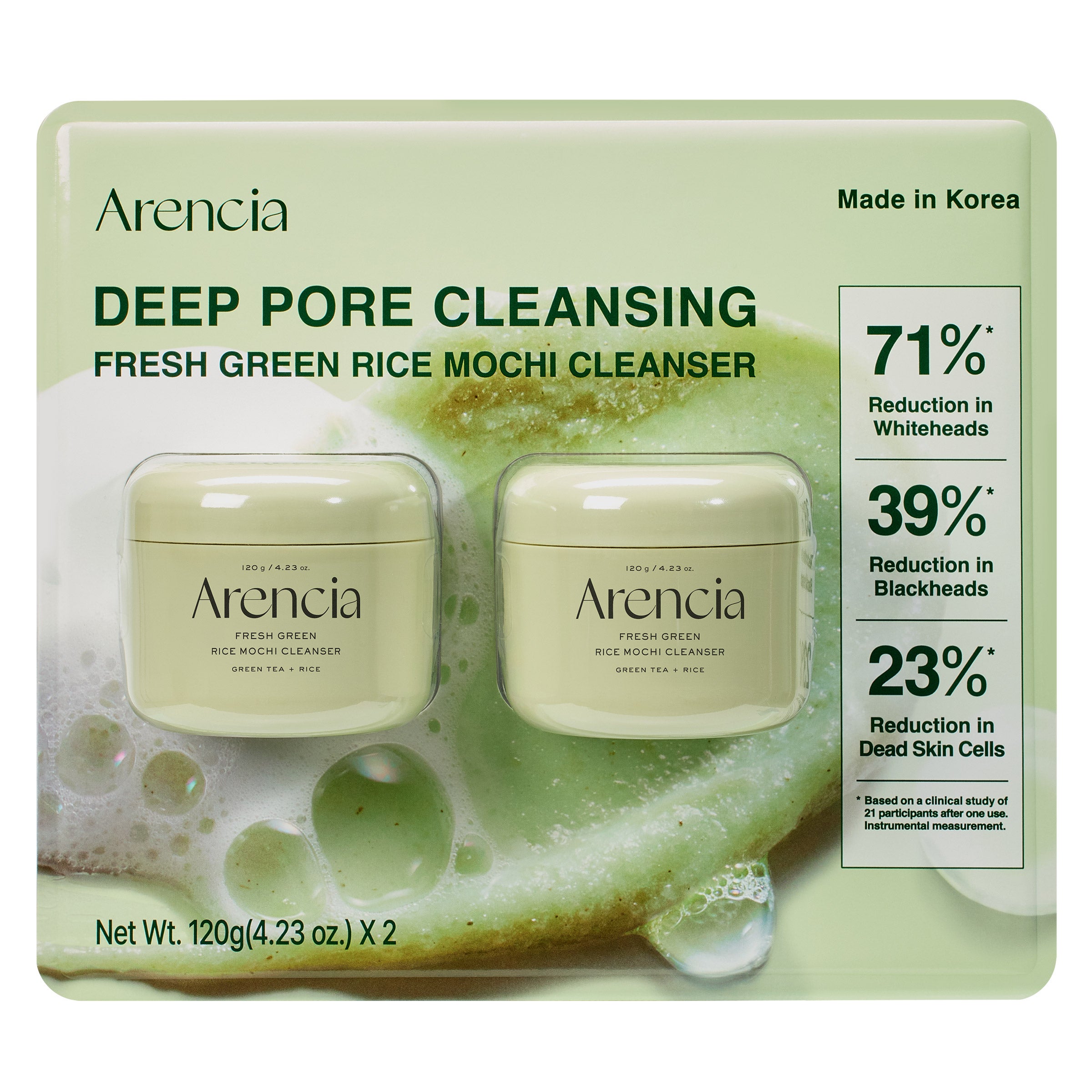 Arencia Fresh Green Rice Mochi Cleanser 4.23 fl oz, 2-pack | Costco