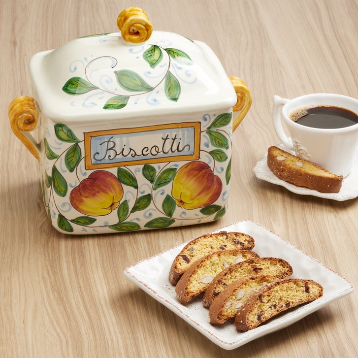 Vittoria bellini イタリア製/美品　サイズ41 Belli Biscotti Hand Painted Ceramic Jar, Italian Semi Soft