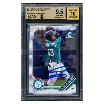Julio Rodriguez Autographed 2019 Bowman Chrome Draft Rookie Card