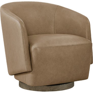 Henredon Murphy Leather Swivel Chair