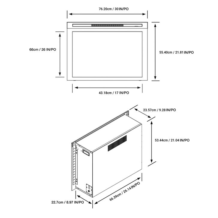Paramount Premium Modern 76.2 cm (30 in.) Electric Fireplace