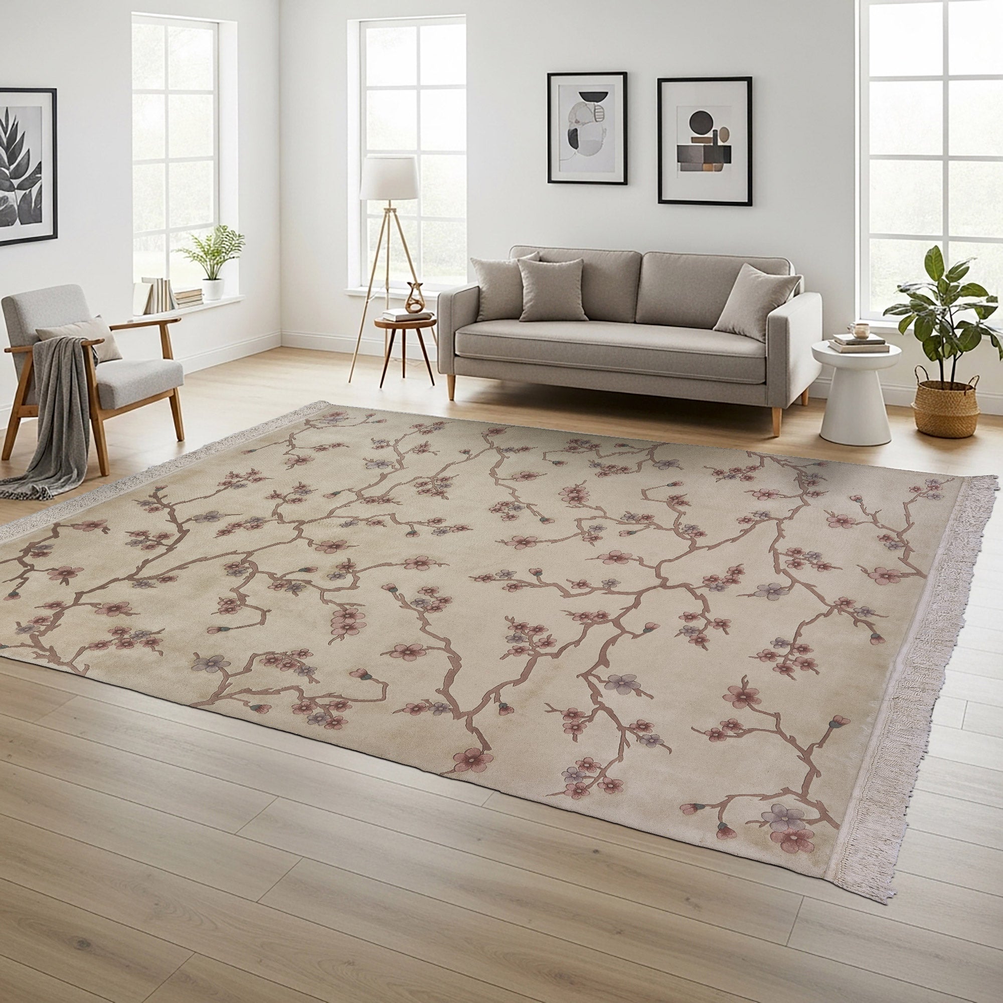 Pagoda Hand Knotted Rug Collection, Basel Ivory