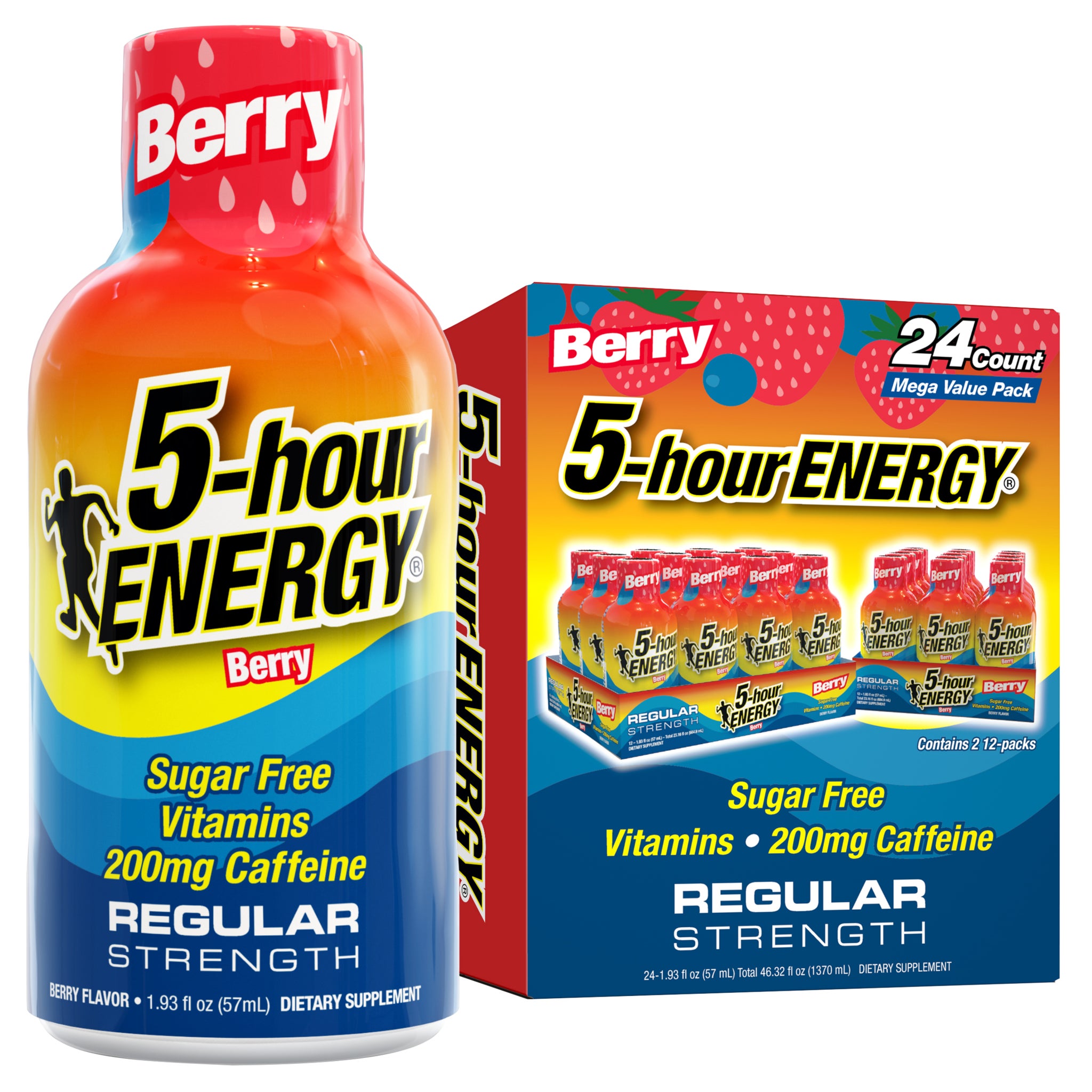 5-hour ENERGY Shot, Regular Strength, Berry, 1.93 fl oz, 24 ct