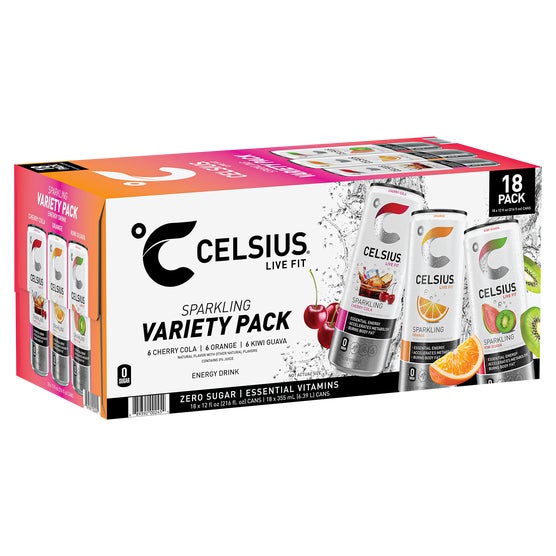 CELSIUS Live Fit Energy Drink, Variety Pack, 12 fl oz, 18 ct | Costco