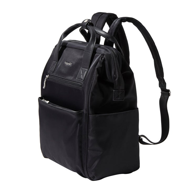 baggallini legacy travel wheeled laptop backpack Backpack, 17 Inch with Wheels for High School – 11”w x 14.9”h x 7”d (without expansion) 8.5d (with expansion) Baggallini Essential Laptop Backpack -