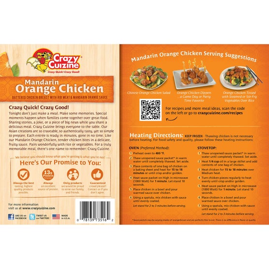 Crazy Cuizine Mandarin Orange Chicken, 66 oz | Costco