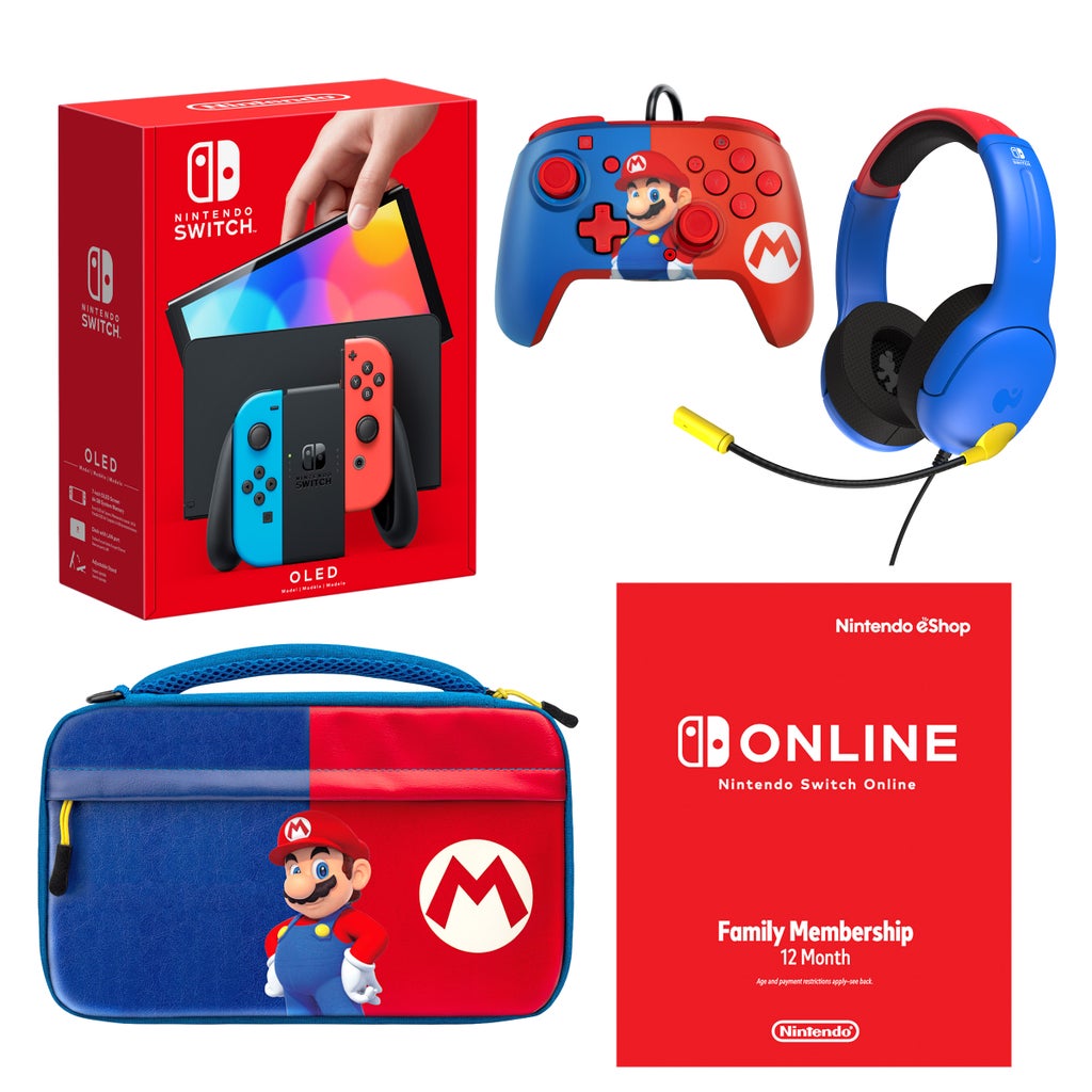 Nintendo Switch OLED Bundle – Red/Blue Edition | Costco