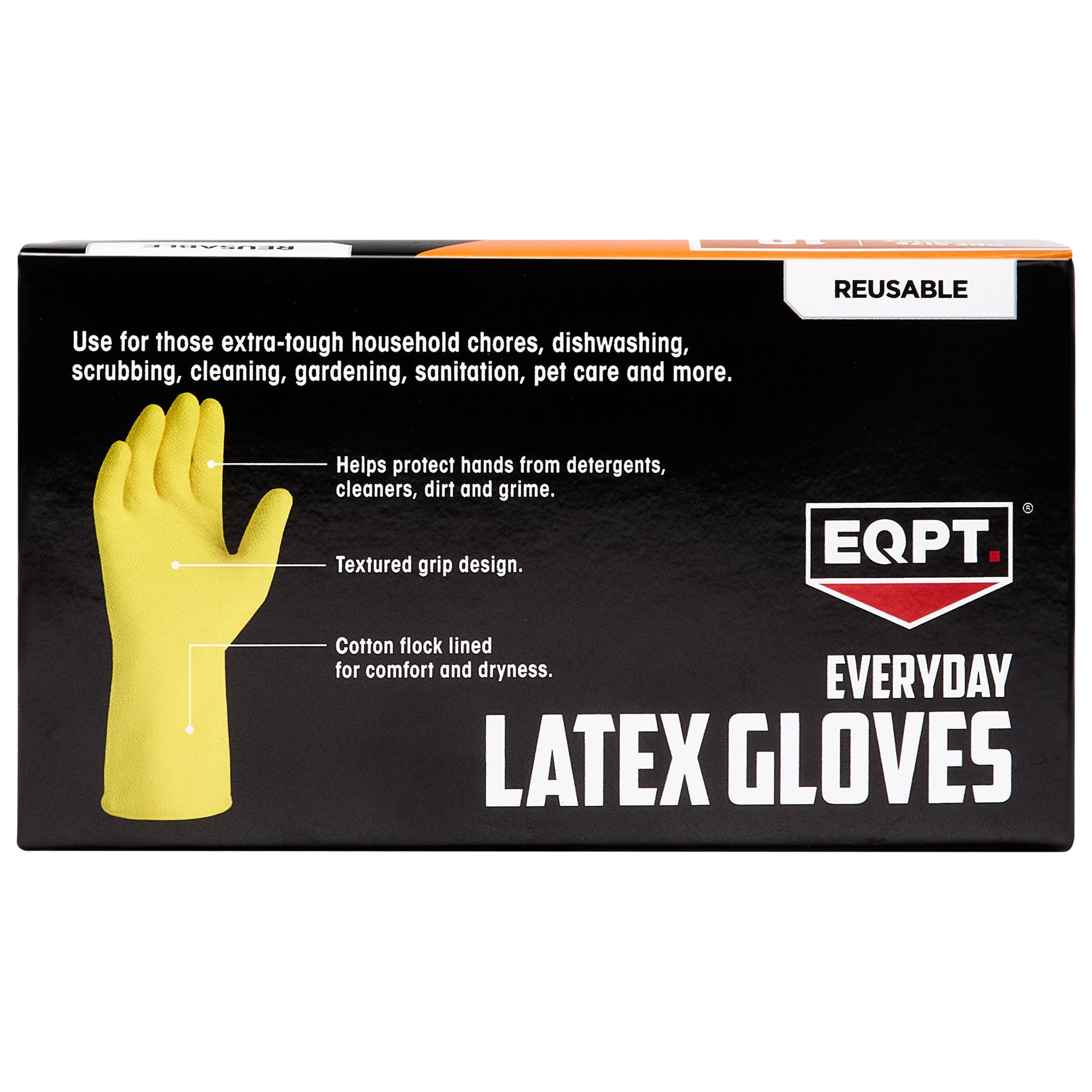 EQPT Everyday Reusable Latex Gloves, One Size, Yellow, 10 pairs | Costco