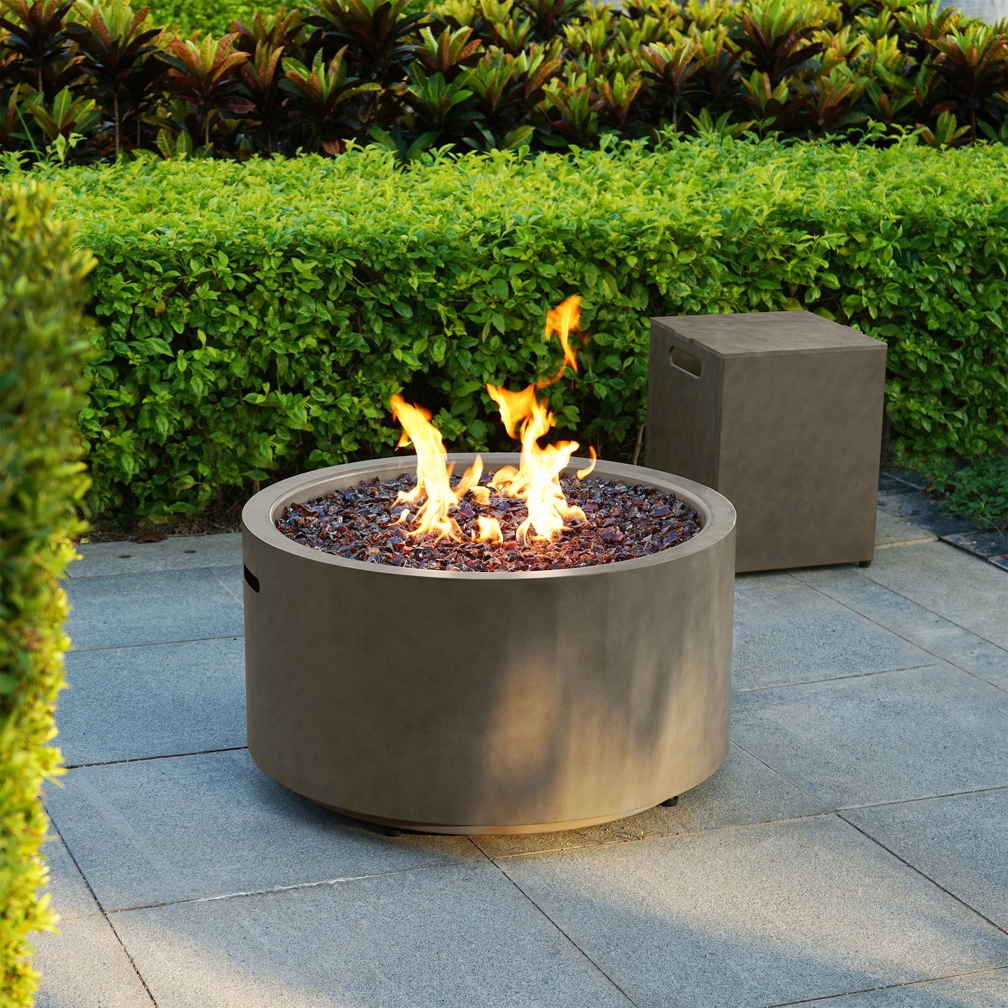 Bond 32” Steel Patina Gas Fire Pit with Tank Hideaway | Costco Bond 32” Steel Patina Gas Fire Pit with Tank Hideaway | Costco