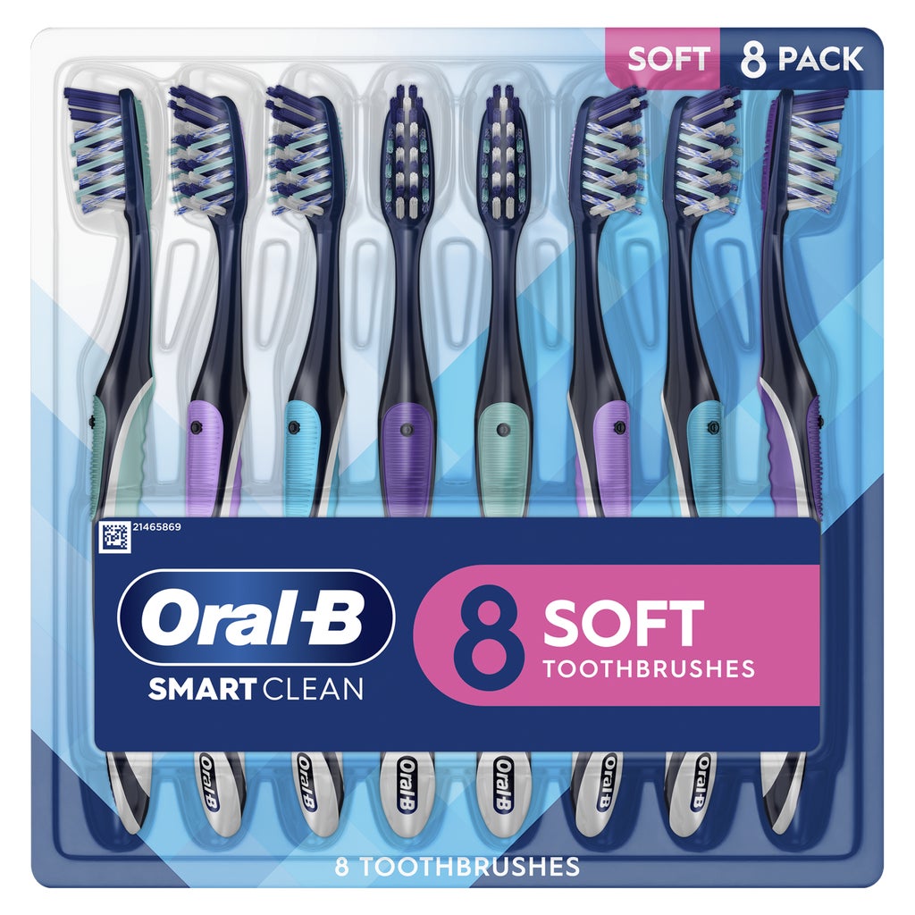 **Oral-B** CrossAction Toothbrushes, Soft or Medium Bristle, 8 ct