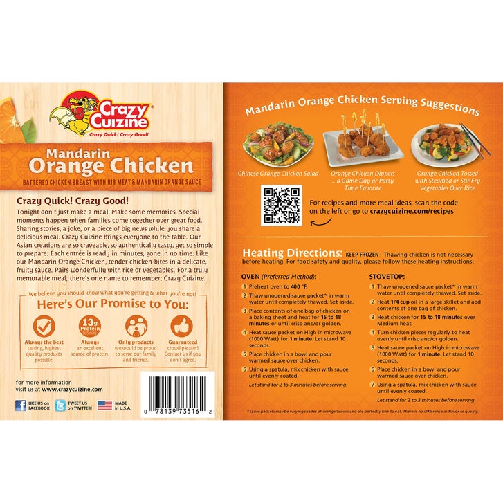 Crazy Cuizine Mandarin Orange Chicken, 66 oz | Costco