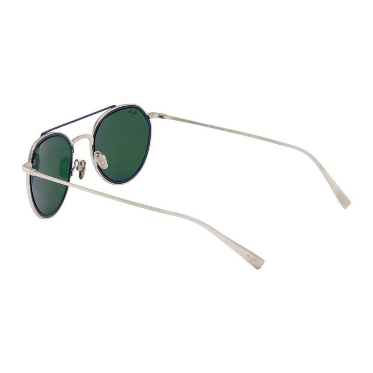 Maui Jim Bowline B557-17M Silver Matte with Dark Navy Rim