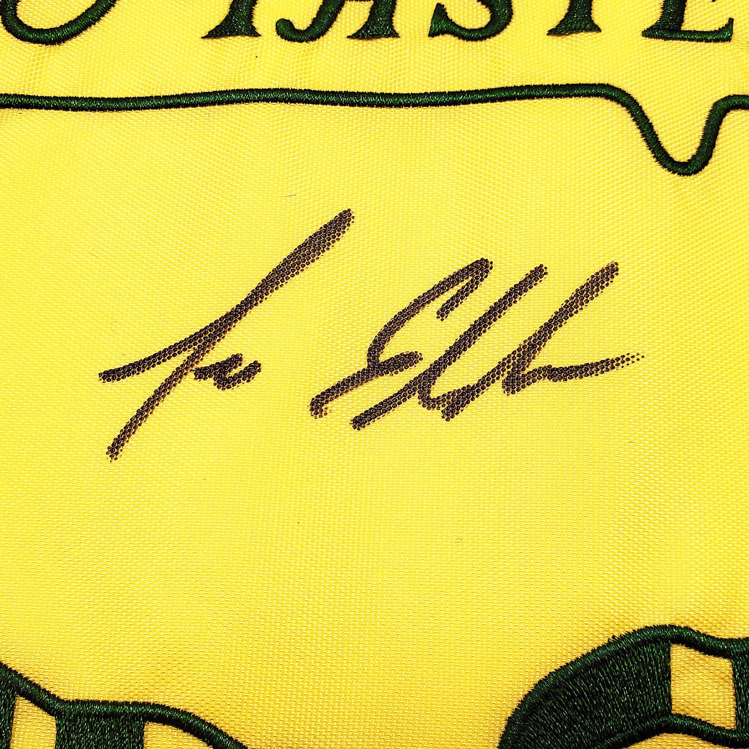 Lee Elder Autographed Framed Yellow 2021 Masters Golf Pin Flag